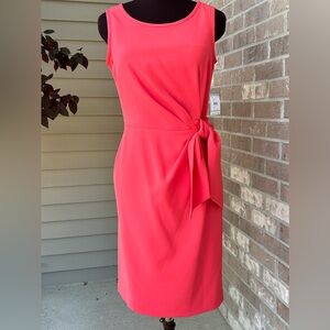 NWT ANNE KLEIN s0 coral side tie dress, GORGEOUS!!!